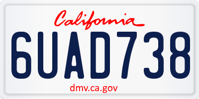 CA license plate 6UAD738