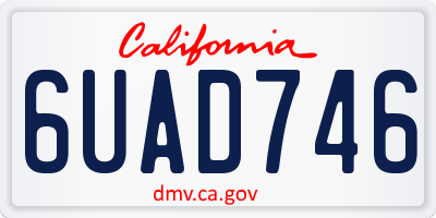 CA license plate 6UAD746
