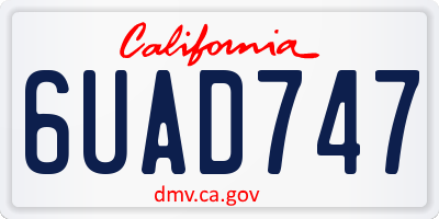 CA license plate 6UAD747