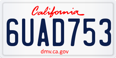 CA license plate 6UAD753