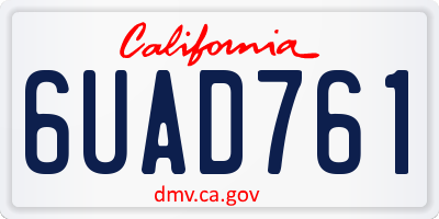 CA license plate 6UAD761