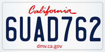 CA license plate 6UAD762