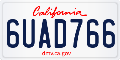 CA license plate 6UAD766