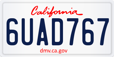 CA license plate 6UAD767