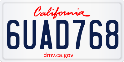 CA license plate 6UAD768