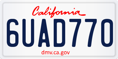 CA license plate 6UAD770