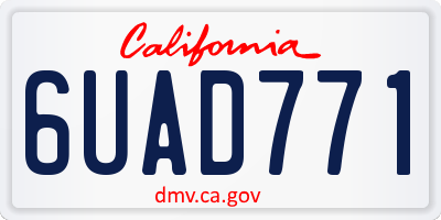 CA license plate 6UAD771