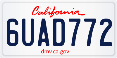 CA license plate 6UAD772