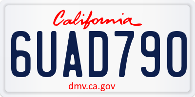 CA license plate 6UAD790
