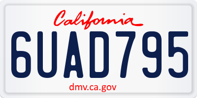 CA license plate 6UAD795