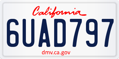 CA license plate 6UAD797