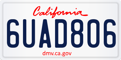 CA license plate 6UAD806