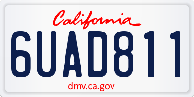CA license plate 6UAD811
