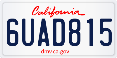 CA license plate 6UAD815