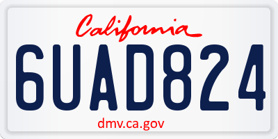 CA license plate 6UAD824