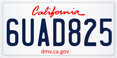 CA license plate 6UAD825
