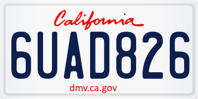 CA license plate 6UAD826