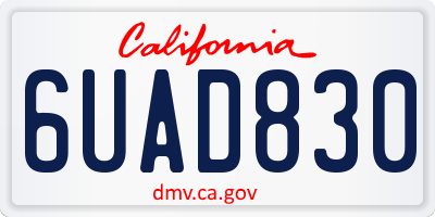 CA license plate 6UAD830
