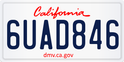 CA license plate 6UAD846