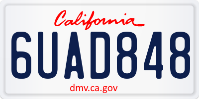 CA license plate 6UAD848