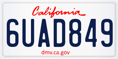 CA license plate 6UAD849