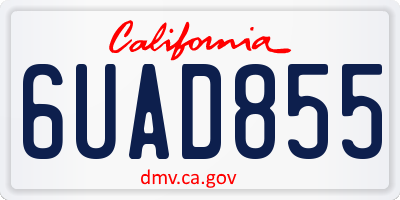CA license plate 6UAD855