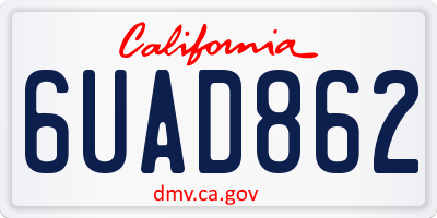 CA license plate 6UAD862