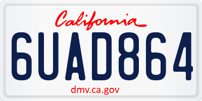 CA license plate 6UAD864