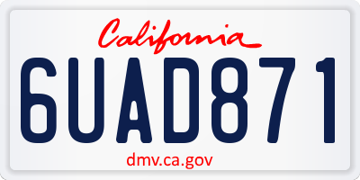 CA license plate 6UAD871