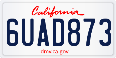 CA license plate 6UAD873
