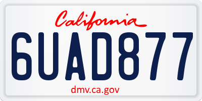 CA license plate 6UAD877