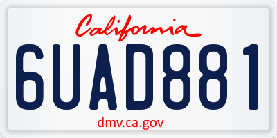 CA license plate 6UAD881