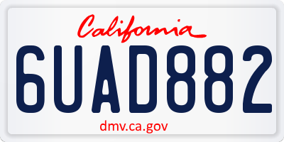 CA license plate 6UAD882