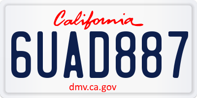 CA license plate 6UAD887