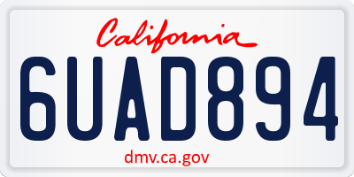 CA license plate 6UAD894
