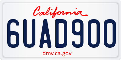 CA license plate 6UAD900