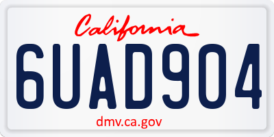 CA license plate 6UAD904