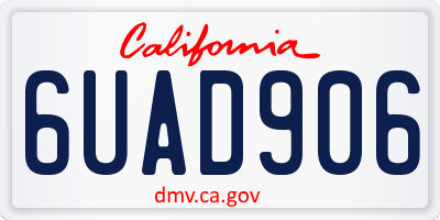 CA license plate 6UAD906