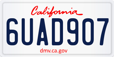 CA license plate 6UAD907