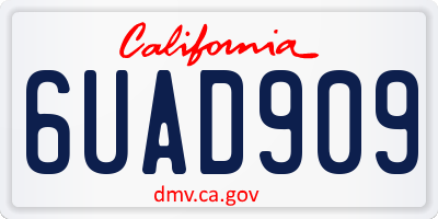 CA license plate 6UAD909