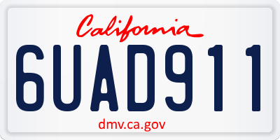 CA license plate 6UAD911