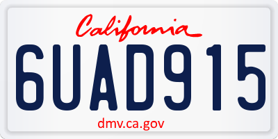 CA license plate 6UAD915