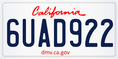 CA license plate 6UAD922