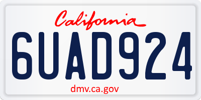 CA license plate 6UAD924