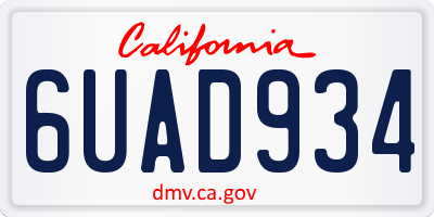 CA license plate 6UAD934