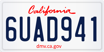 CA license plate 6UAD941