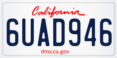 CA license plate 6UAD946