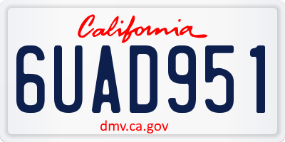 CA license plate 6UAD951