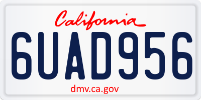 CA license plate 6UAD956