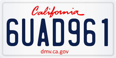 CA license plate 6UAD961